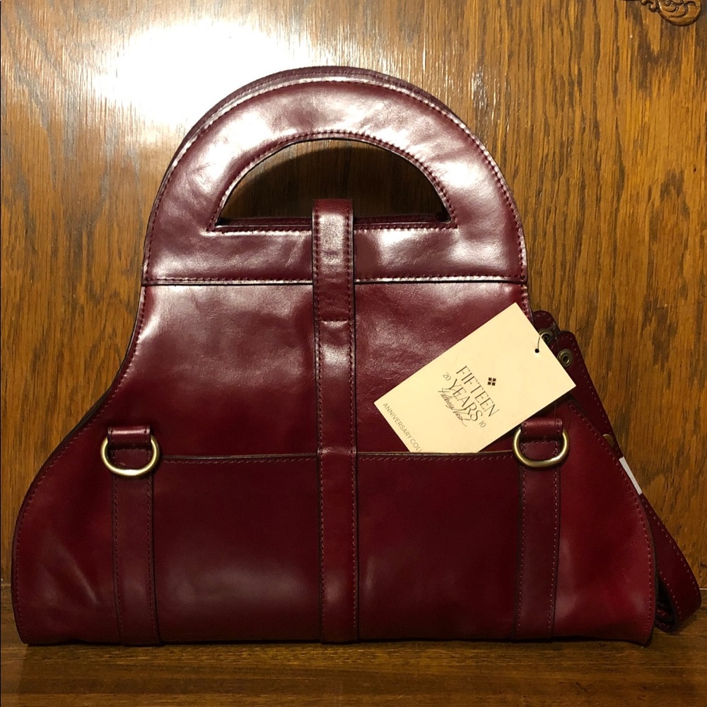 NWT-Patricia Nash-Milania Convertible Satchel-Oxblood-Vintage Distressed-$249 - Picture 4 of 16